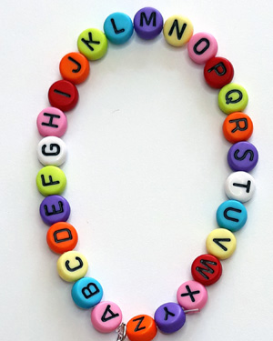 Alphabet Beads Customised Pack of 10 letters - Mixed - Halfpenney's Beads